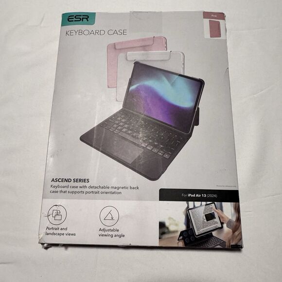 ESR Other - iPad Air 13 Inch Case with Keyboard,EST Ascend,Pink Magnetic Detachable Keyboard